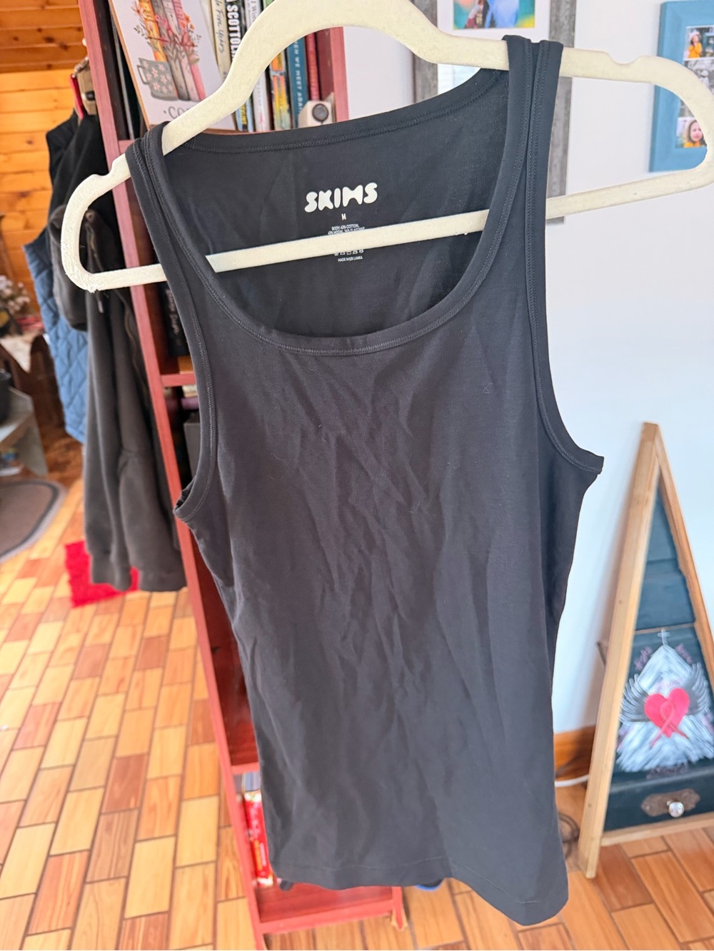 SKIMS Black Scoop Neck Tank Top